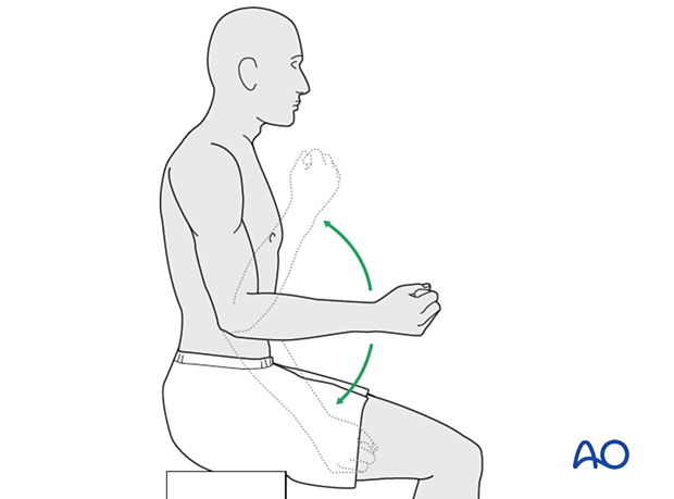 Straightening and bending of the elbow