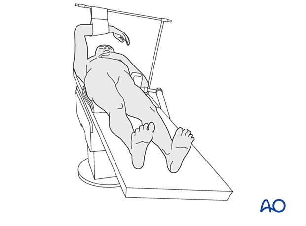 Supine position with manual traction