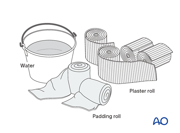 42_X110_i240 tibial fracture reduction and cast application, material