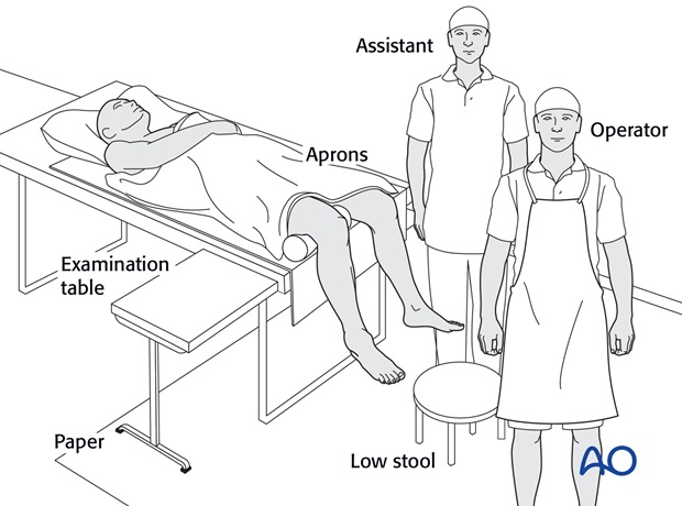 Supine position for casting