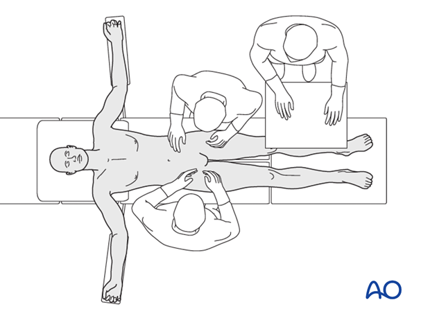 Patient in supine position 