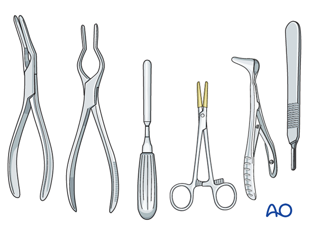 Selection of fracture reduction instruments.