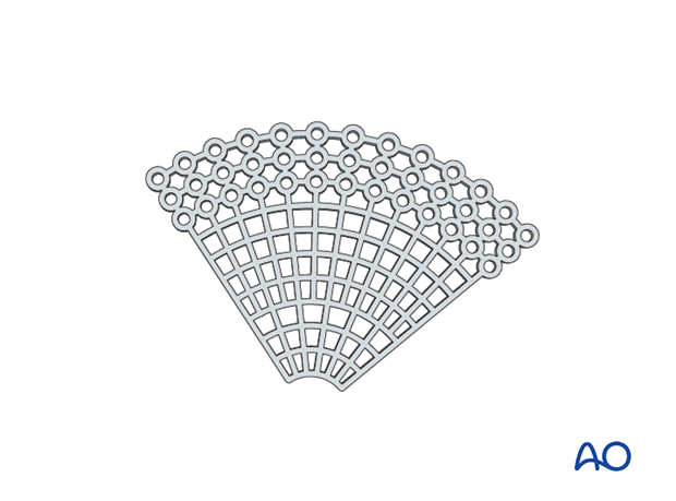 Non prebent orbital plates used in orbital reconstruction.