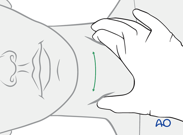 examination of patients with midfacial injuries – neck examination