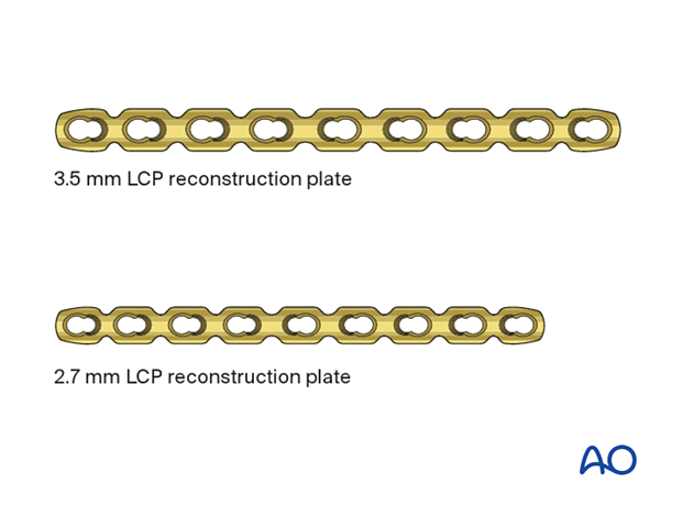 3.5 mm LCP reconstruction plate and 2.7 mm LCP reconstruction plate