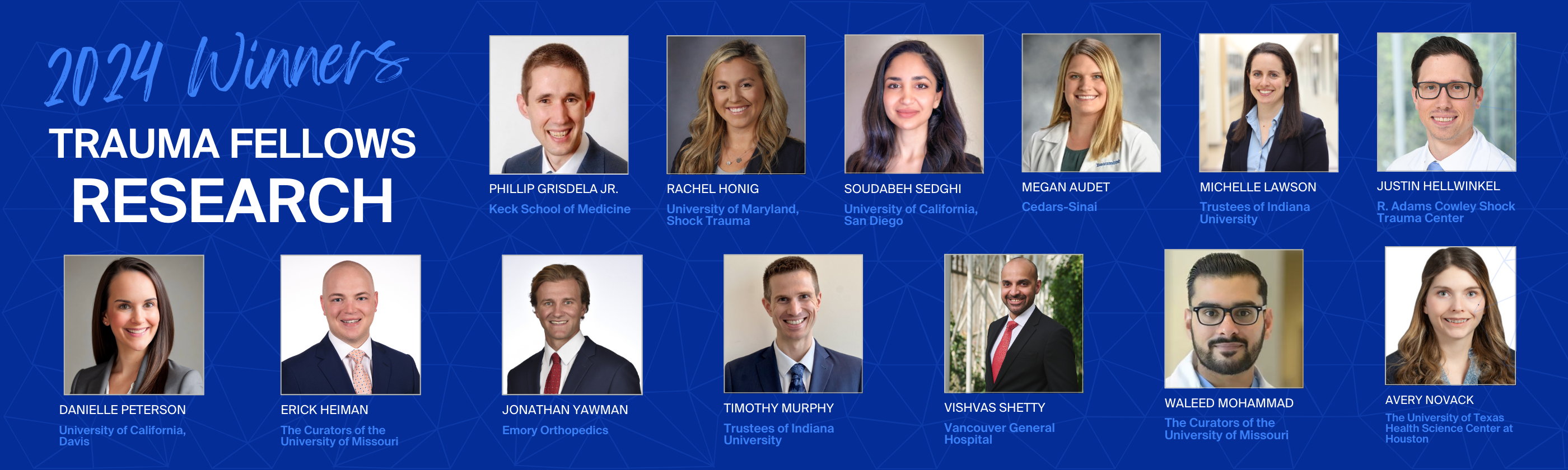 Celebrating the AO Trauma NA 2024 Fellows Research Grant Winners