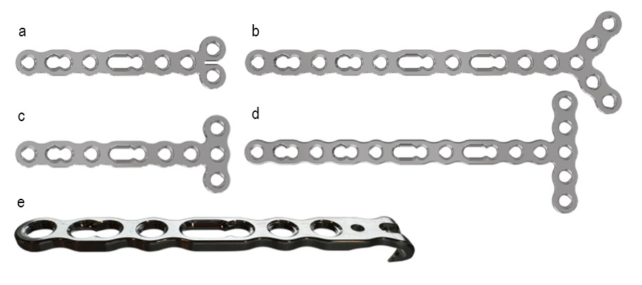 Condylar, Y and T plates, Hook plate