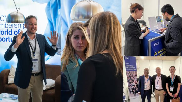 AO CMF booth People at the AO CMF booth