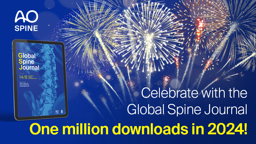 A huge milestone for the Global Spine Journal—one million downloads in 2024!