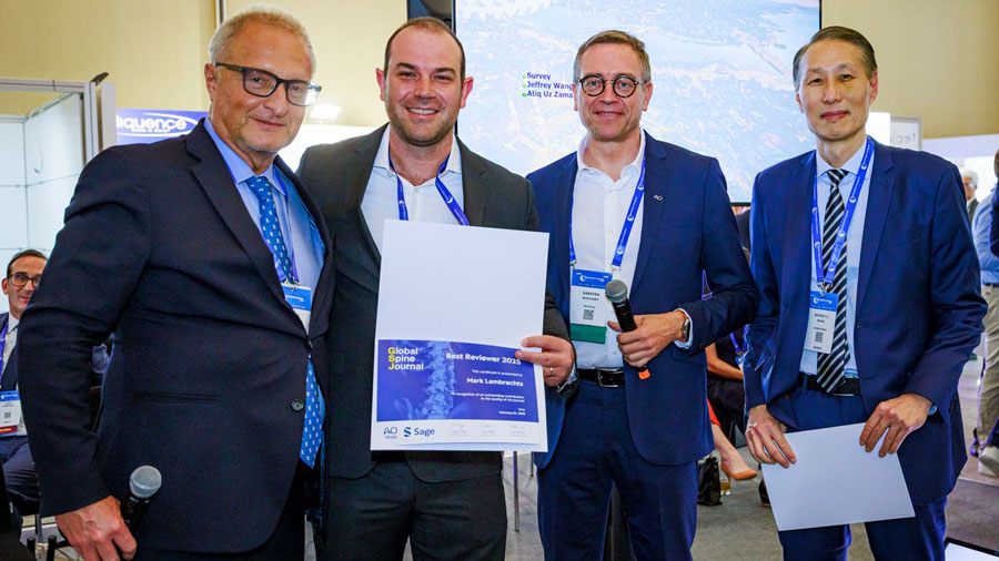 Global Spine Journal at GSC 2026 - Mark Lambrechts GSJ Best Reviewer Awards for 2025