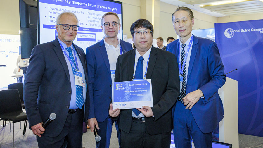 Global Spine Journal at GSC 2026 - Wongthawat Liawrungrueang GSJ Best Reviewer Awards for 2025