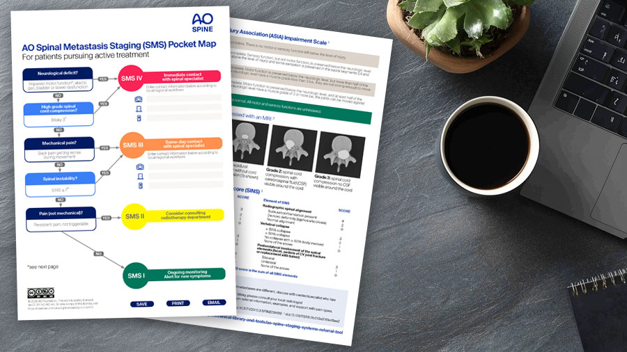 AO Spinal Metastasis Staging (SMS) Pocket Map