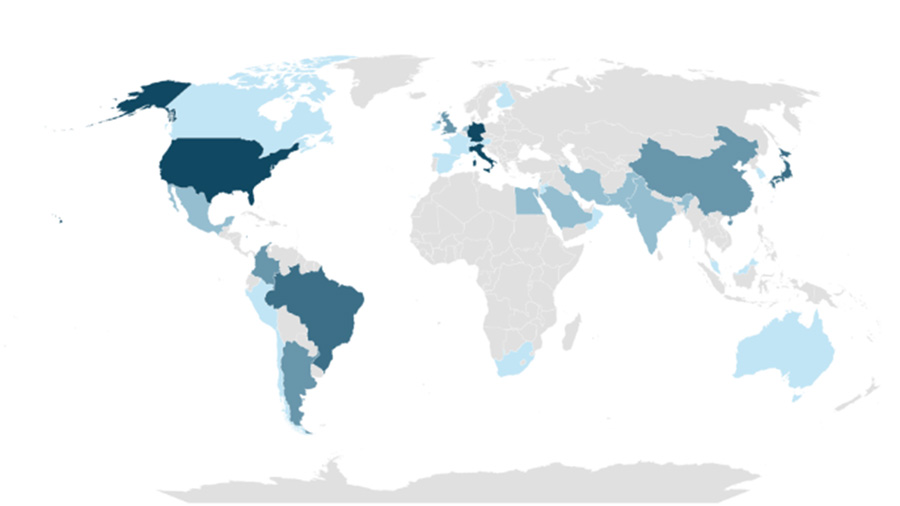 Global Spine Journal Reviewer and Board Member Location World Map
